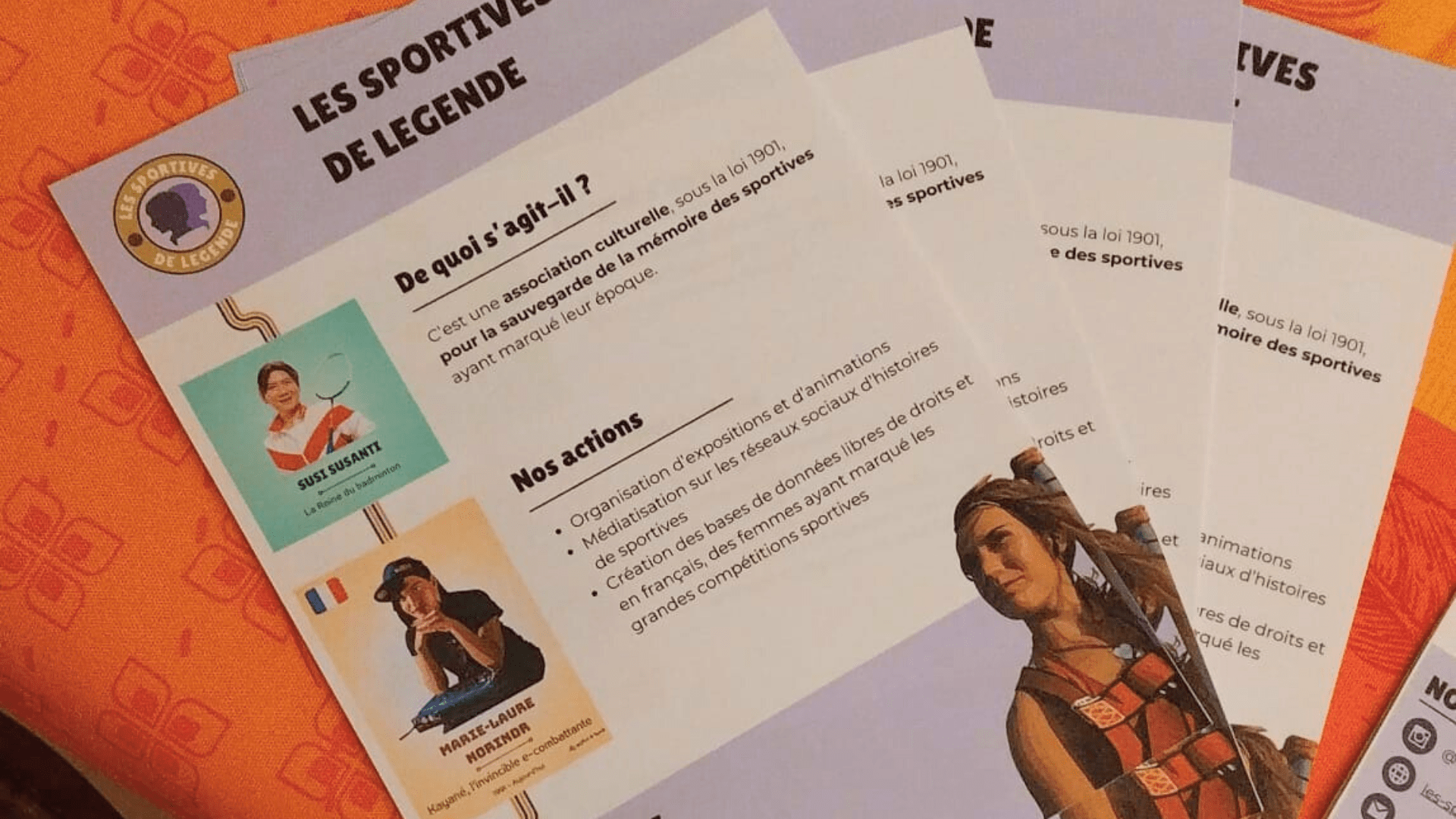 Flyer de présentation de notre association Les Sportives de Légende